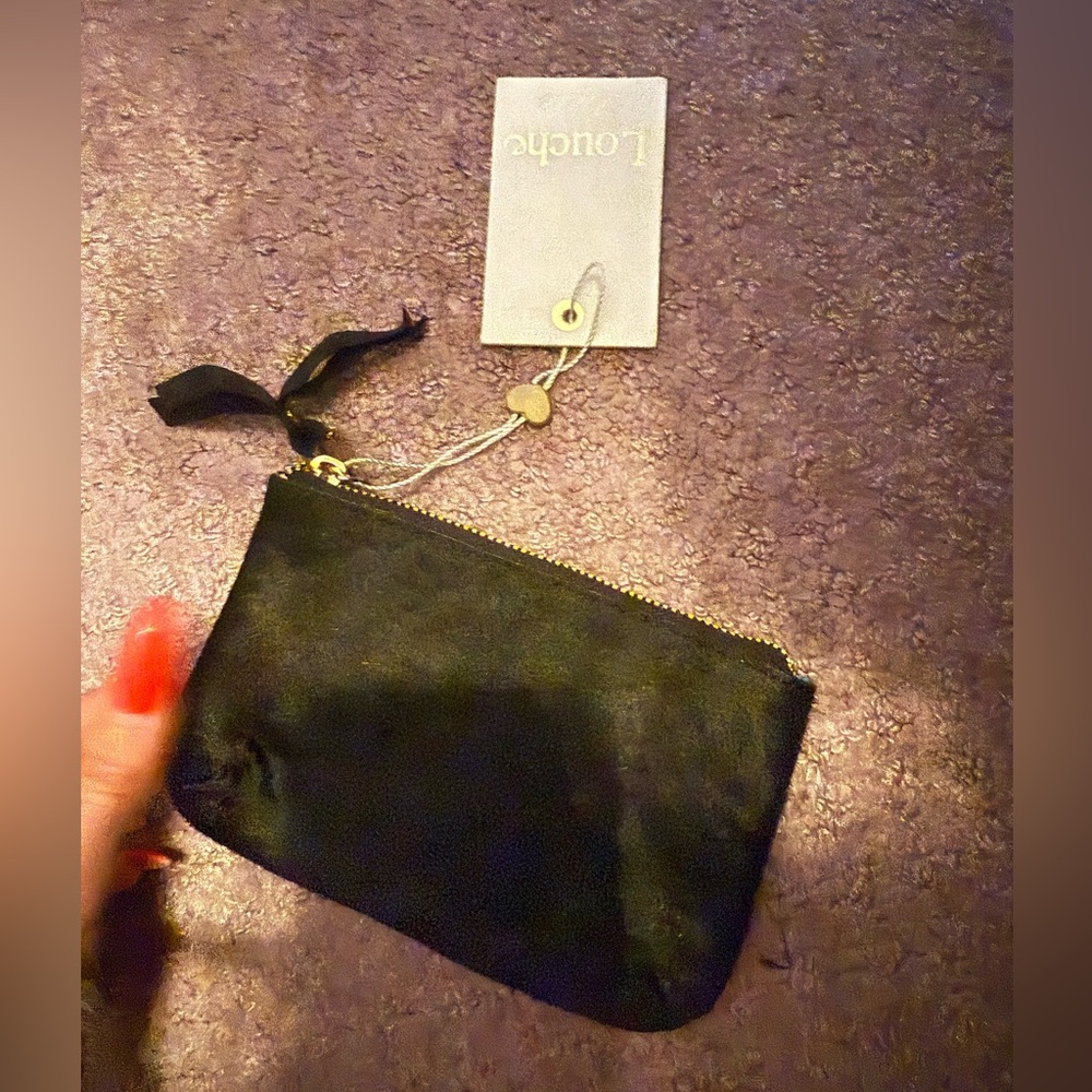 100% leather caftan fur wallet